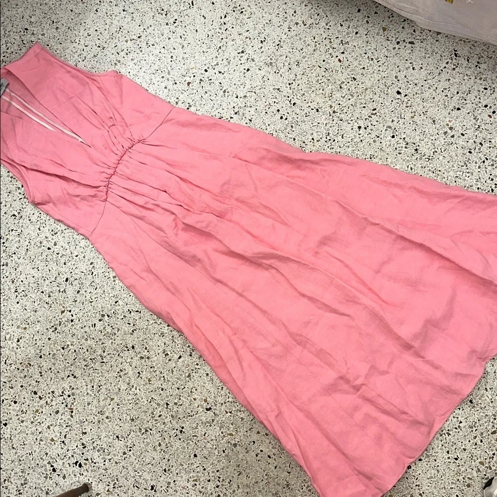 Rachel Comey Ventosa light pink midi maxi dress 6 linen blend sleeveless